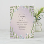Immergrün-Zweig-Eukalyptus-Hochzeit Einladung (Stehend Vorderseite)