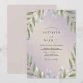 Immergrün-Zweig-Eukalyptus-Hochzeit Einladung (Vorne/Hinten)