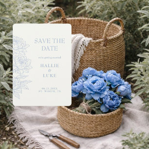 Immergrünblaue Pfingstrose Foto Hochzeit Termin sp Einladung