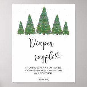 Immergrüne Baby, es ist kalt draußen Windel-Raffle Poster
