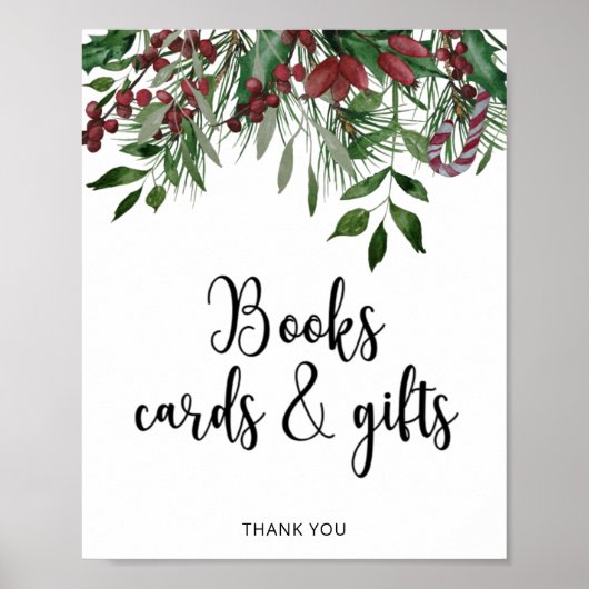 Immergrüne BÜCHER KARTEN UND GESCHENKE Poster (Vorne)