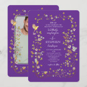 Immergrüne Eleganz Hochzeit Einladung (Vorne/Hinten)