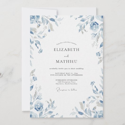 Immergrüne Eukalyptus-Hochzeit Einladung (Vorderseite)