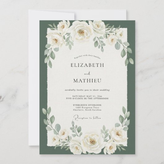 Immergrüne Eukalyptus-Hochzeit Einladung (Vorderseite)