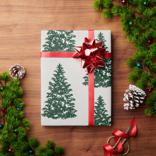 Immergrüne Fichten Illustration Feiertag Geschenkpapier