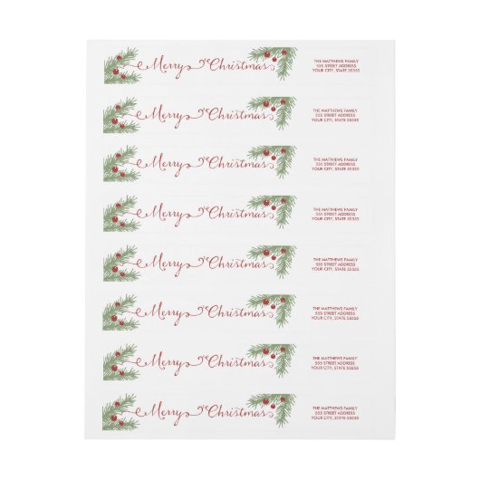 Immergrüne Grüße - Rücksendeadresseaufkleber (Bogen)