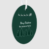 Immergrüne Schlitten-Familien-Rund-Glow Ornament (Vorderseite)