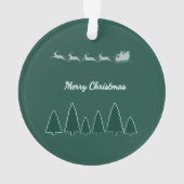 Immergrüne Schlitten-Familien-Rund-Glow Ornament (Rückseite)