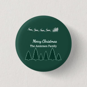 Immergrüne Schlitten-Familien-Winter-Glow Button