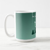 Immergrüne Schlitten-Feiertags-Name-Glanz Kaffeetasse (Links)