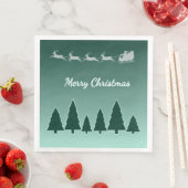 Immergrüne Schlitten-Weihnachtsgrün-Glanz Serviette (Beispiel)