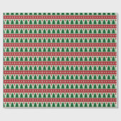 Immergrüne & Schneeflocken Strick Geschenkpapier (Flach)
