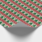 Immergrüne & Schneeflocken Strick Geschenkpapier (Ecke)