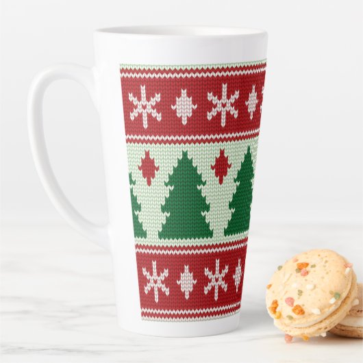 Immergrüne & Schneeflocken Strick Milchtasse (Beispiel)