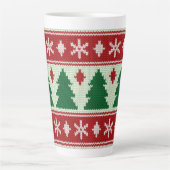Immergrüne & Schneeflocken Strick Milchtasse (Vorderseite)