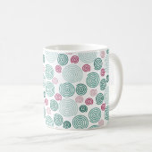 Immergrüne Spirale (Muster) Kaffeetasse (VorderseiteRechts)