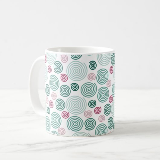 Immergrüne Spirale (Muster) Kaffeetasse (Vorderseite Links)
