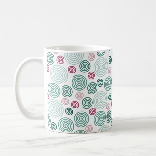 Immergrüne Spirale (Muster) Kaffeetasse (Links)