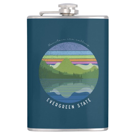 Immergrüne Staatsflasche Flachmann (Vorderseite)