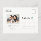 Immergrüne Weihnachtsfeiertags-Foto-Postkarte Feiertagspostkarte (Rückseite)