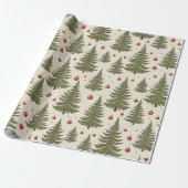 Immergrüne Weihnachtsfreude Geschenkpapier (Ungerollt)