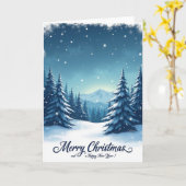 Immergrüne Weihnachtskarte Wald Karte (Gelbe Blume)