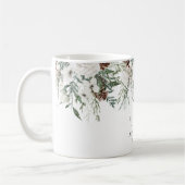 Immergrüne Winter Weihnachten Hochzeit Kaffeetasse (Links)