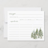 Immergrüne Winterwald-Brautabschieds-Rezeptkarte (Vorderseite)