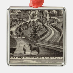 Immergrüner Bauernhof auf lager, Res Silbernes Ornament