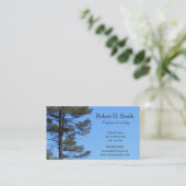 immergrüner Baum in blauen Himmelswissenschaften - Visitenkarte (Stehend Vorderseite)