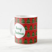 Immergrüner Baum mit Schnee Kaffeetasse (Vorderseite Links)