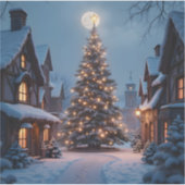 Immergrüner Glanz – Weihnachtsbaum Kunst Quadratis Aufkleber (Vorderseite)