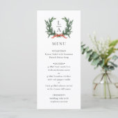 Immergrüner Kranz Hochzeit Menükarte (Stehend Vorderseite)