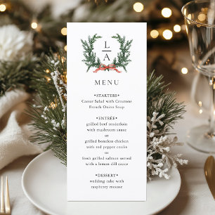 Immergrüner Kranz Hochzeit Menükarte