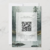 Immergrüner Nebel | Rustikale Wald QR Save-the-Dat (Rückseite)