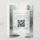 Immergrüner Nebel | Rustikaler Wald QR Save the Da (Rückseite)