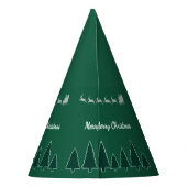 Immergrüner Schlitten-Weihnachtshut Glow Partyhütchen (Rückseite)