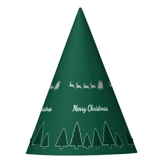 Immergrüner Schlitten-Weihnachtshut Glow Partyhütchen (Vorderseite)