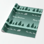 Immergrüner Schlittenwald-Muster-Leuchten Geschenkpapier (Ungerollt)