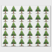 Immergrüner Wald Geschenkpapier (Flach)