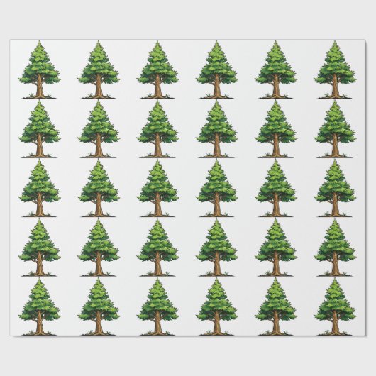 Immergrüner Wald Geschenkpapier (Flach)