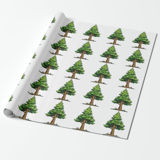 Immergrüner Wald Geschenkpapier (Ungerollt)