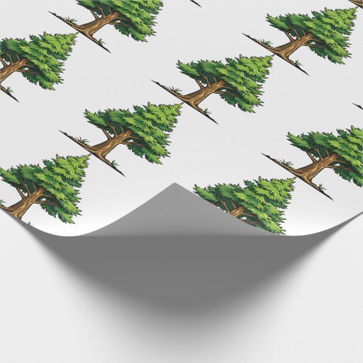 Immergrüner Wald Geschenkpapier (Ecke)