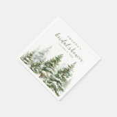 Immergrüner Wald Grüne Wasserfarbe Brautparty Serviette (Ecke)