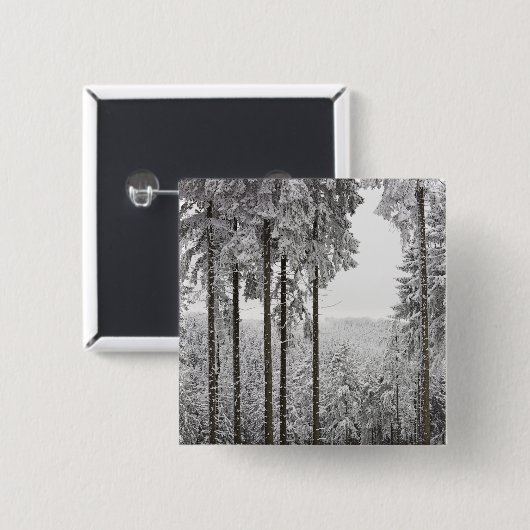 Immergrüner Wald im Winter Button (Vorne & Hinten)