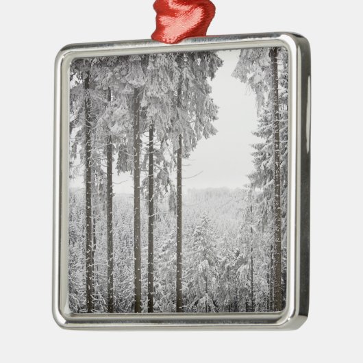 Immergrüner Wald im Winter Ornament Aus Metall (Links)