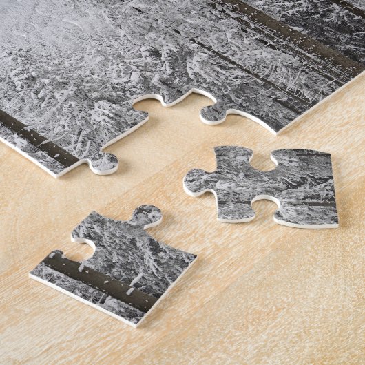 Immergrüner Wald im Winter Puzzle (Seite)