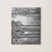 Immergrüner Wald im Winter Puzzle (Vertikal)