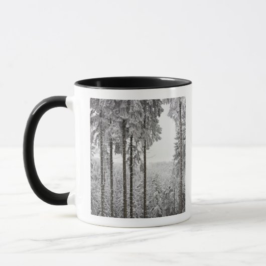 Immergrüner Wald im Winter Tasse (Links)