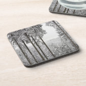 Immergrüner Wald im Winter Untersetzer (Linke Seite)